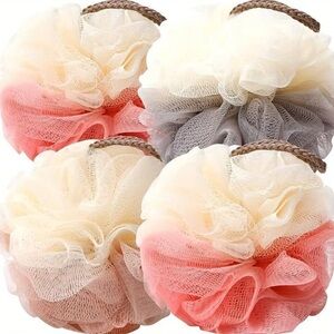 Set of Four Two-Tone Bath Loofahs